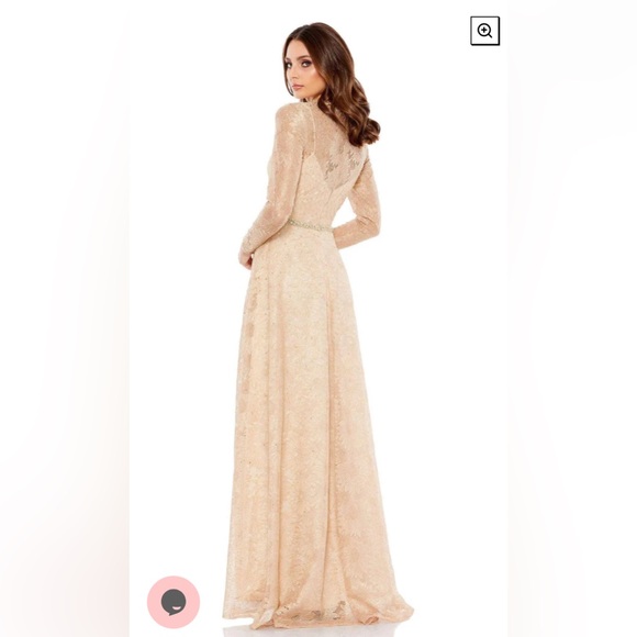 Long sleeve floral lace gown - Picture 2 of 3